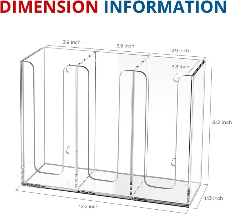 KOTEMON Acrylic Cup and Lid Holder, 3 Compartment, Disposable Coffee Cup Dispenser Cup Storage Organizer, Clear - Image 3